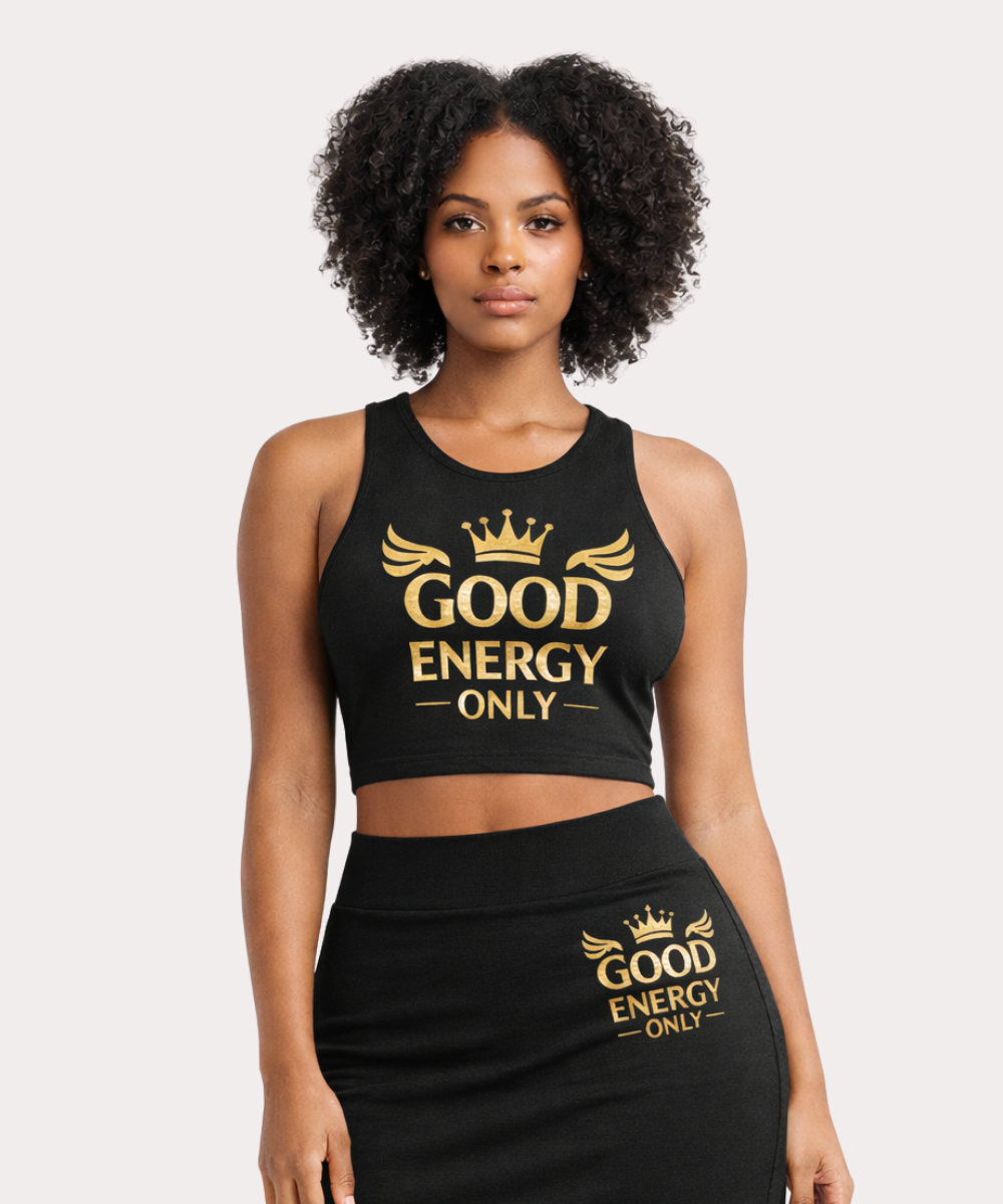 Women's crop top and skirt.