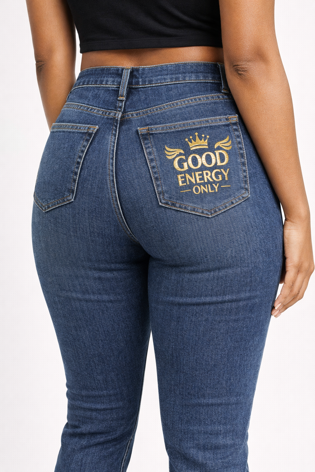 High waisted booty jeans for women.