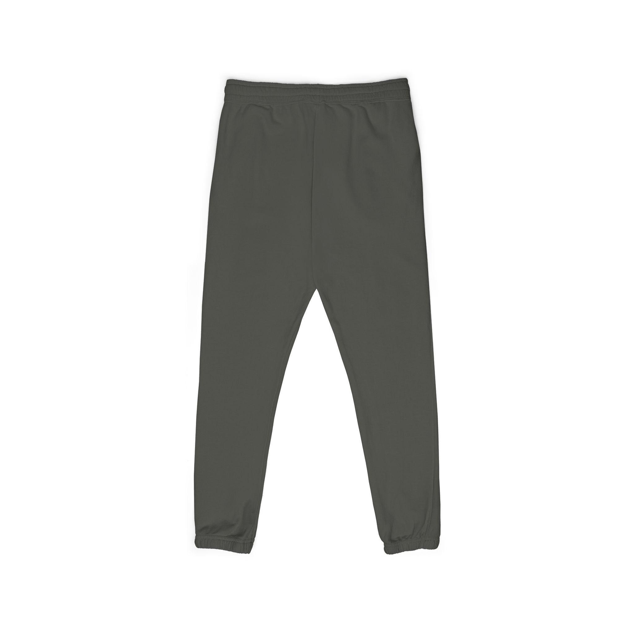 Embroidered Minimalist Rhino Sweatpants — Garment-Dyed Fleece Joggers