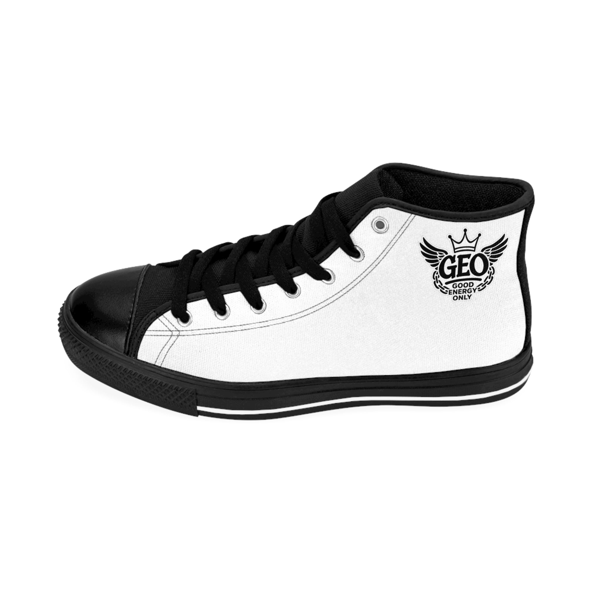Classic High-Top Sneakers — Geo Crest Logo