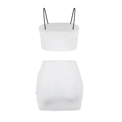 Women's Crop Tank Top & Mini Skirts Sets