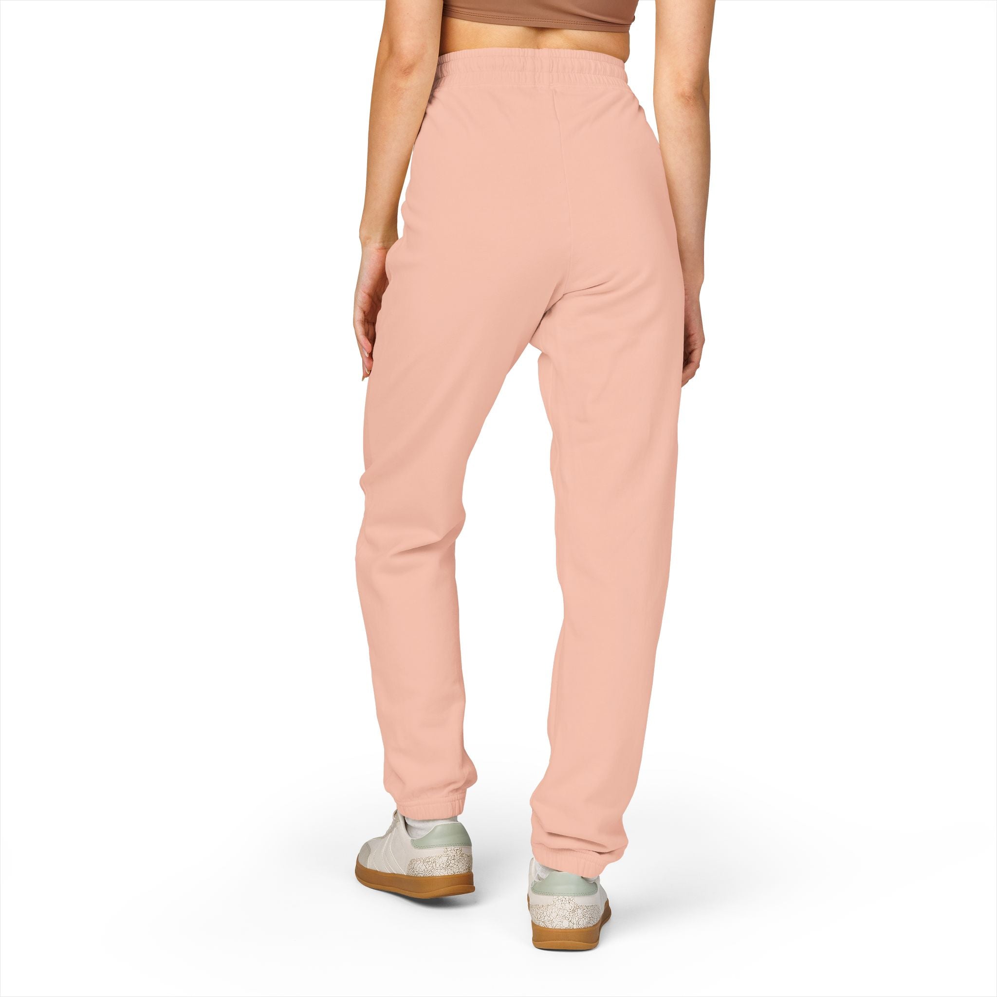Embroidered Minimalist Rhino Sweatpants — Garment-Dyed Fleece Joggers