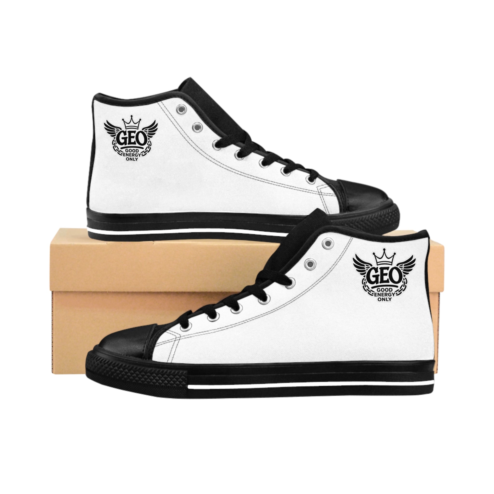 Classic High-Top Sneakers — Geo Crest Logo