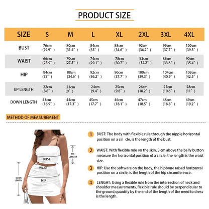 Women's Crop Tank Top & Mini Skirts Sets