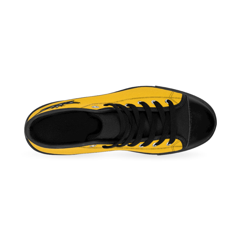Black & Gold High-Top Street Sneakers — Classic Men’s   with the Geo Crest crown and Black Trim