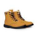 Men's Fur-Lined Leather Boots – Insulated Work & Winter Casual Yellow