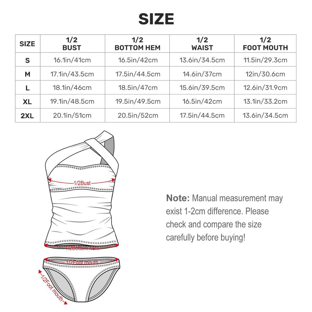 Good Energy only One-Shoulder Two Piece Black and White Swimsuit Customized Services