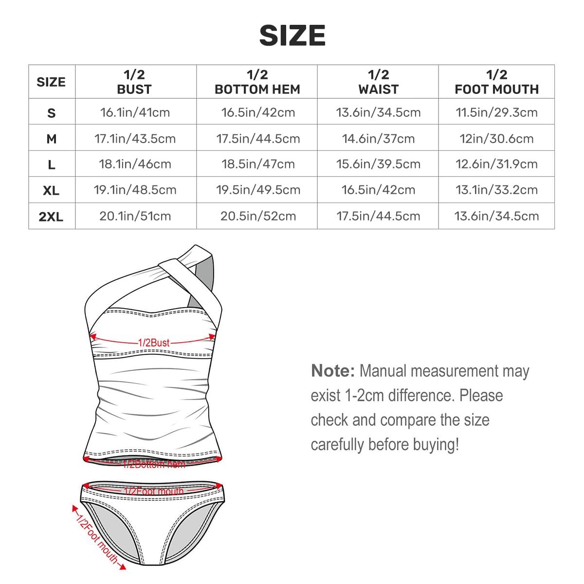 Good Energy only One-Shoulder Two Piece Black and White Swimsuit Customized Services