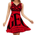 GEO All over print Sleeveless V Neck Dress