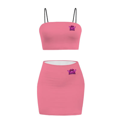 Women's Crop Tank Top & Mini Skirts Sets