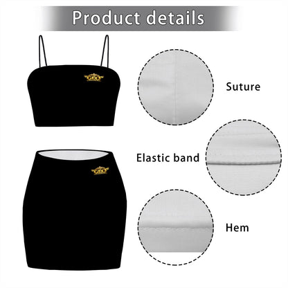 Women's Crop Tank Top & Mini Skirts Sets