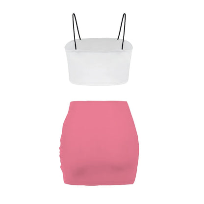 Women's Crop Tank Top & Mini Skirts Sets